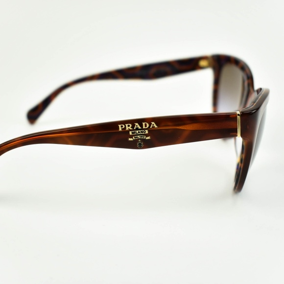Prada Tortoise Brown & Gold Logo (M) Sunglasses - Picture 2 of 8